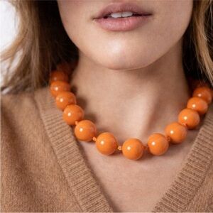 New! Orange Beaded Sailor Knot Necklace NWOT